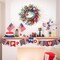 Patriotic Memorial Day Wreath for Front Door, 22 Inch 4th of July Wreaths, Red White Blue Wheat Door Wreath Decorations with Ornaments for Porch for National Holiday